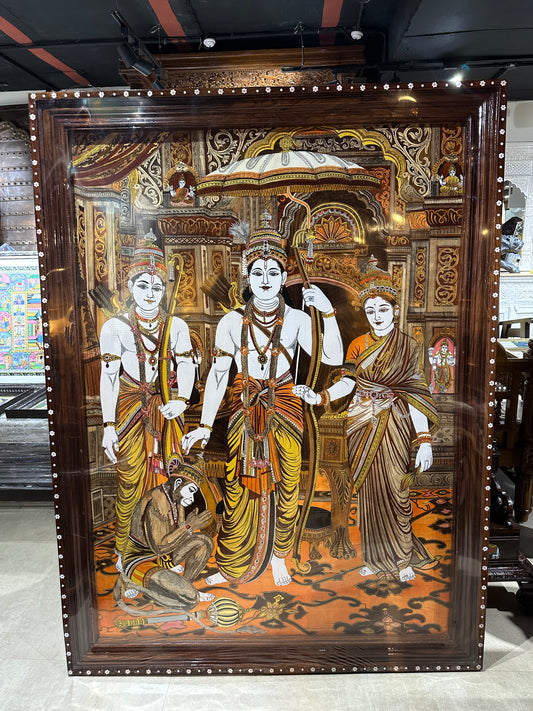 Ram Darbar Rosewood Inlay Panel 60x46 Inches