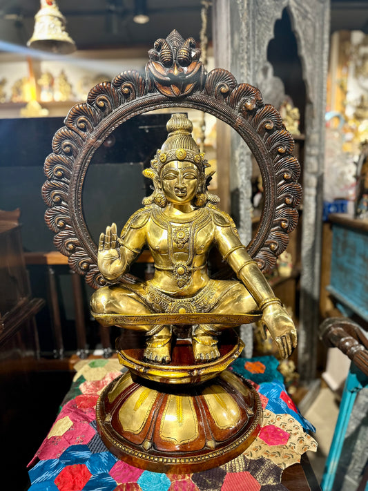 Brass Ayyappa Swamy Statue 29"