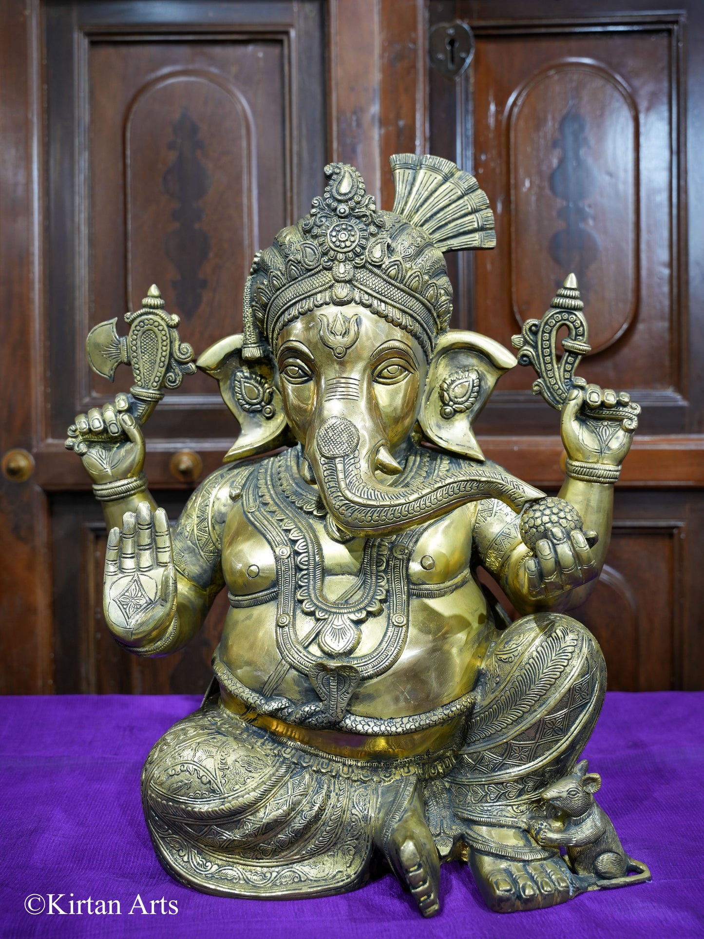 Brass Ganesha Seated Antique Finish