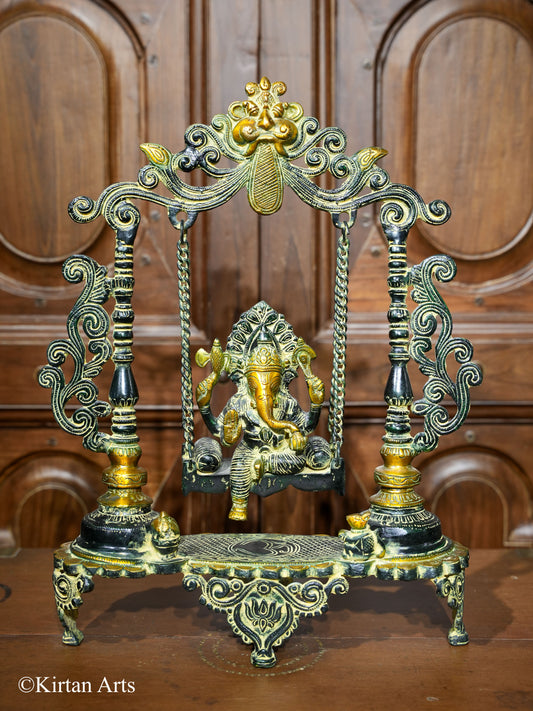 Brass Lord Ganesh Jhula 18"