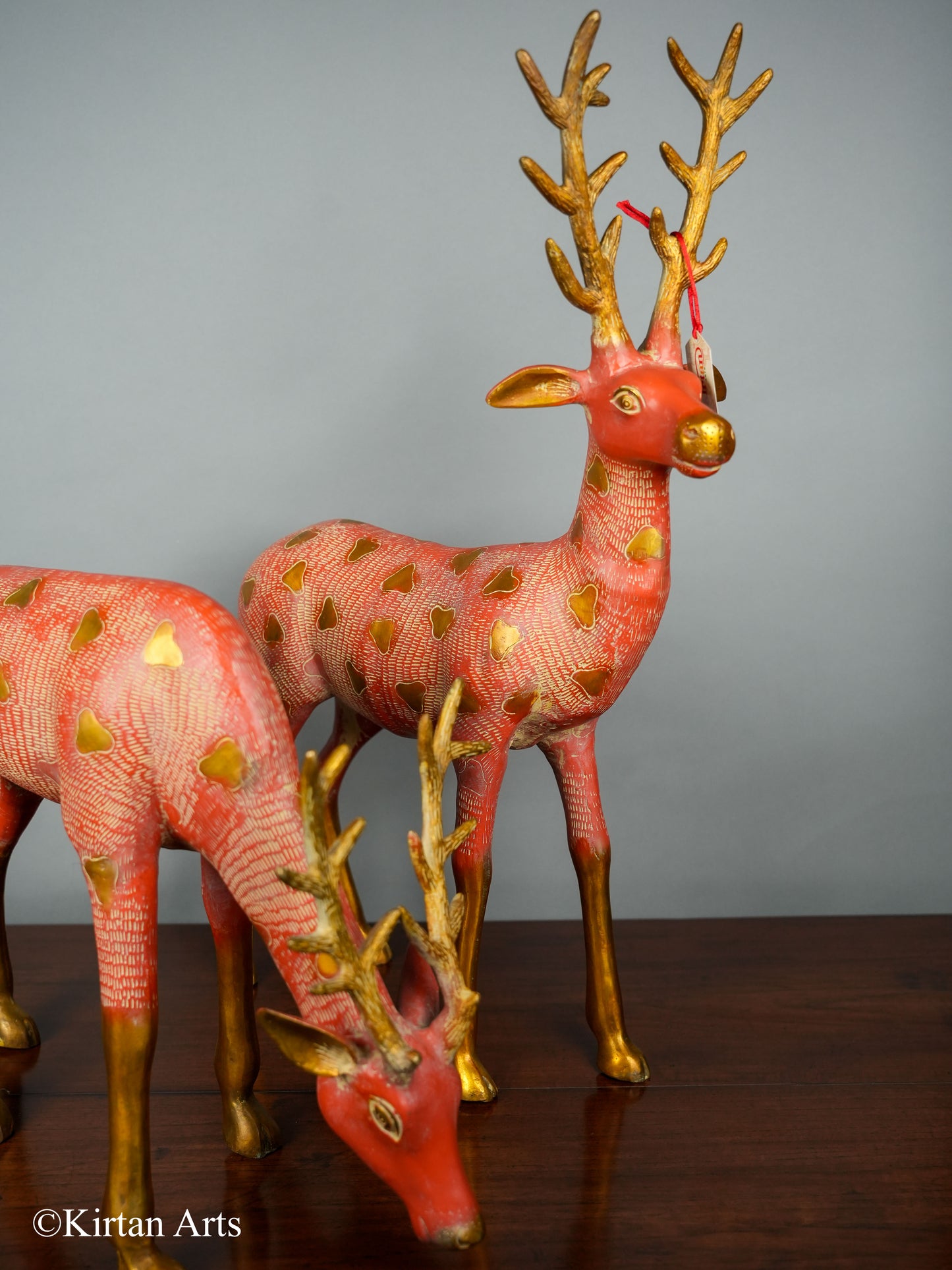 Brass Deer Pair Multi Color Finish 28.5"