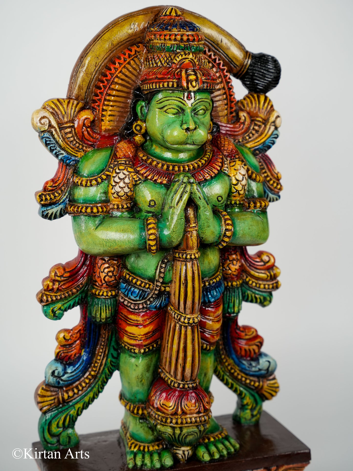 Lord Hanuman Wood Carved 24" Painted