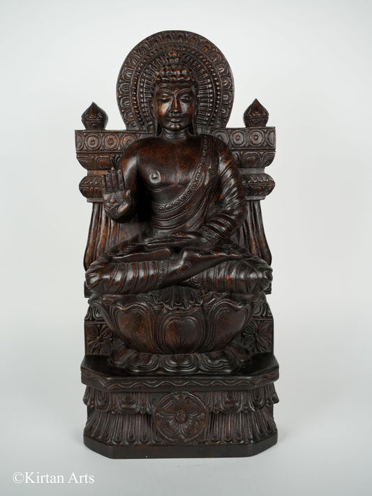 Wood Carved Buddha 24"
