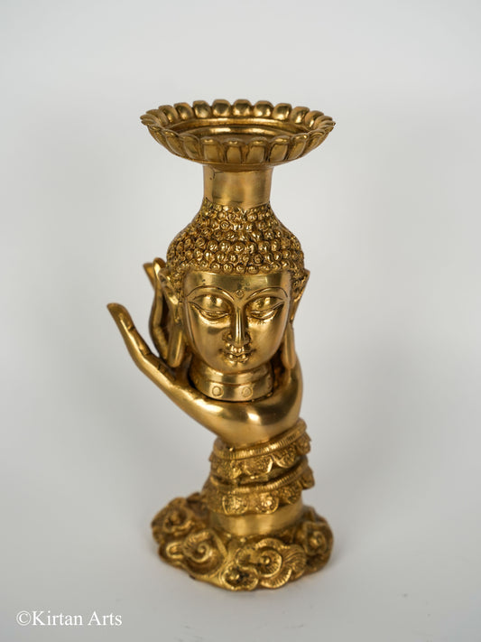 Brass Buddha Deep/Lamp 10"