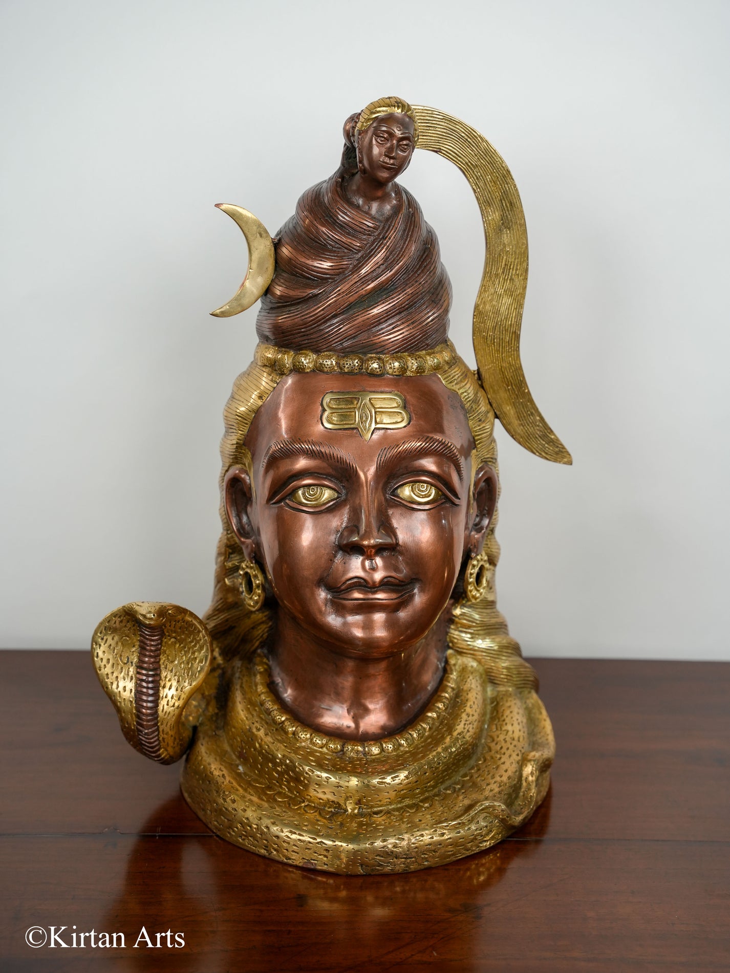 Brass Lord Shiva Bust 21" Kirtan Arts
