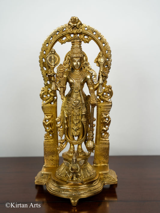 Brass Lord Vishnu Standing 15.5"