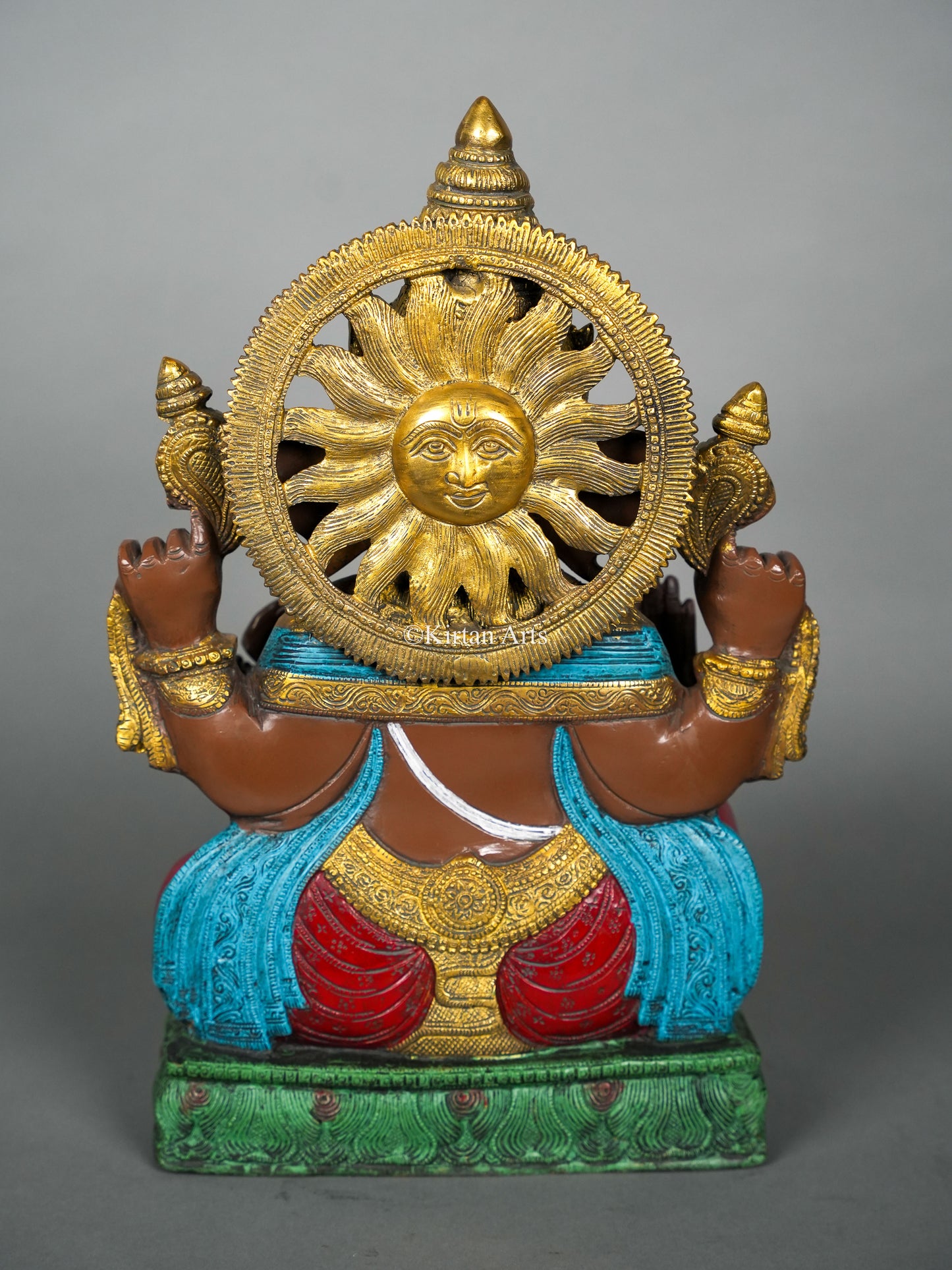 Brass Ganesha Multi Color Finish 18.5"