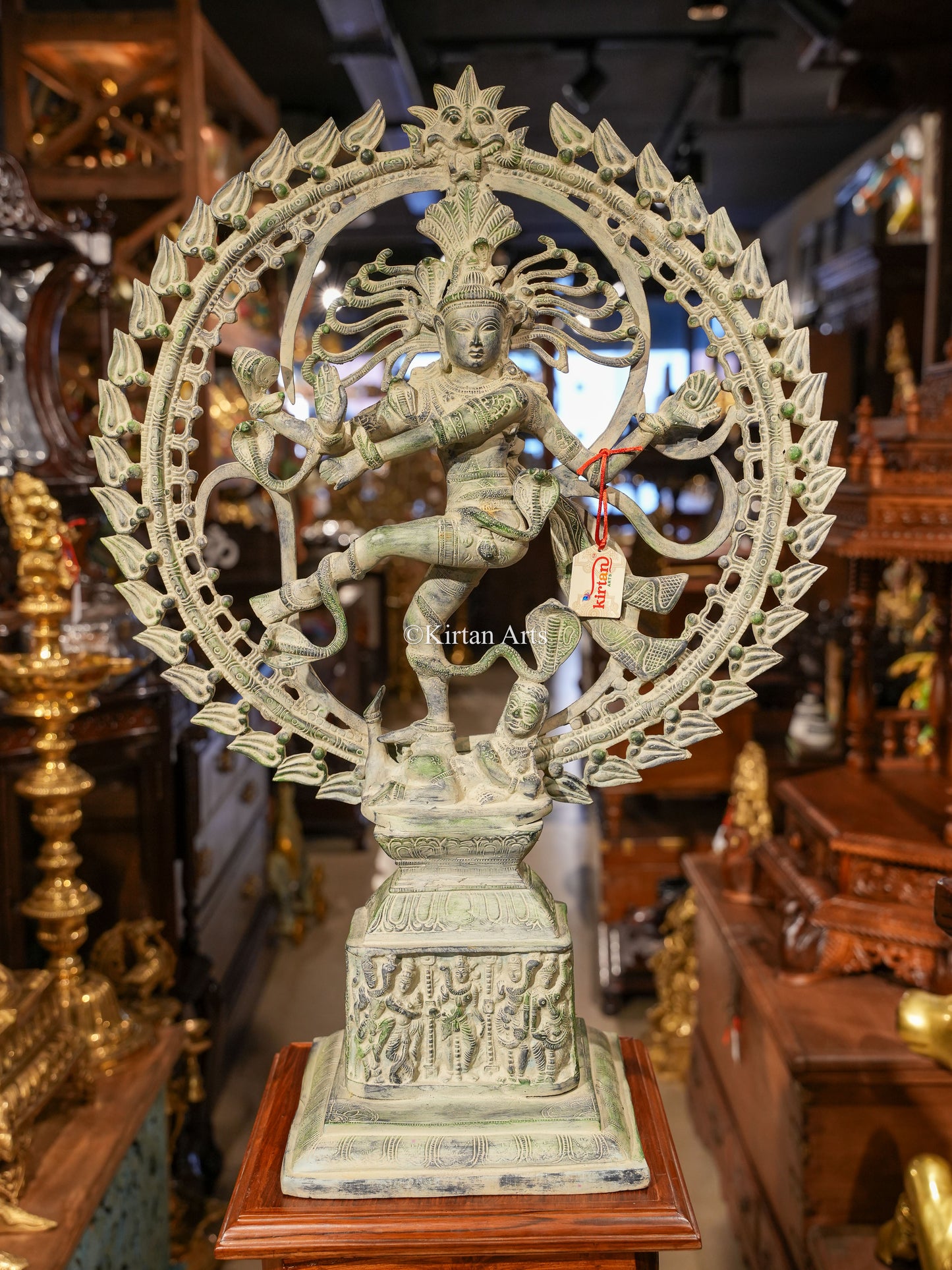 Brass Lord Nataraj Idol Stone Finish 28"