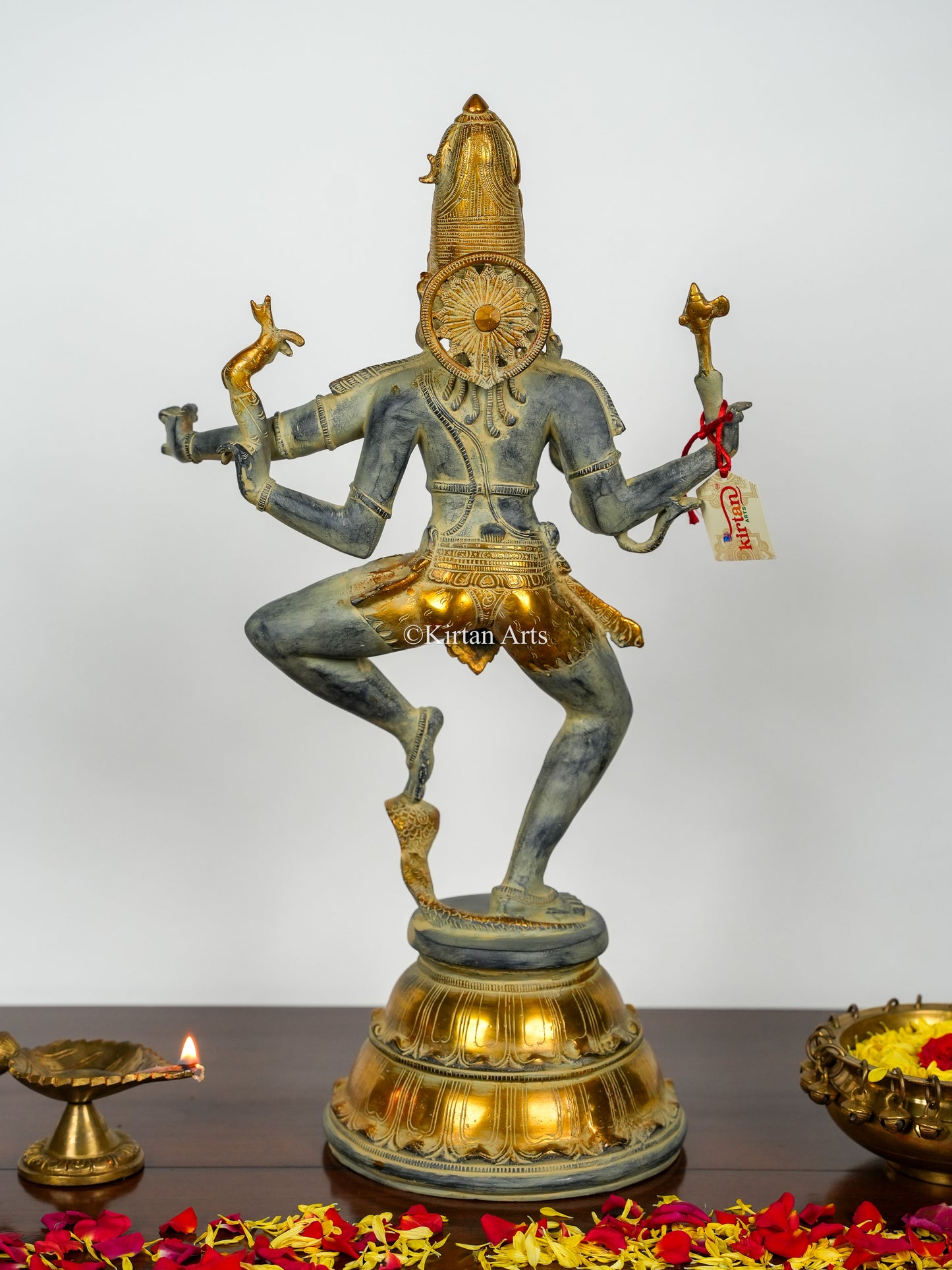 Brass Lord Shiva and Parvati | Antique Finish | 21.5"