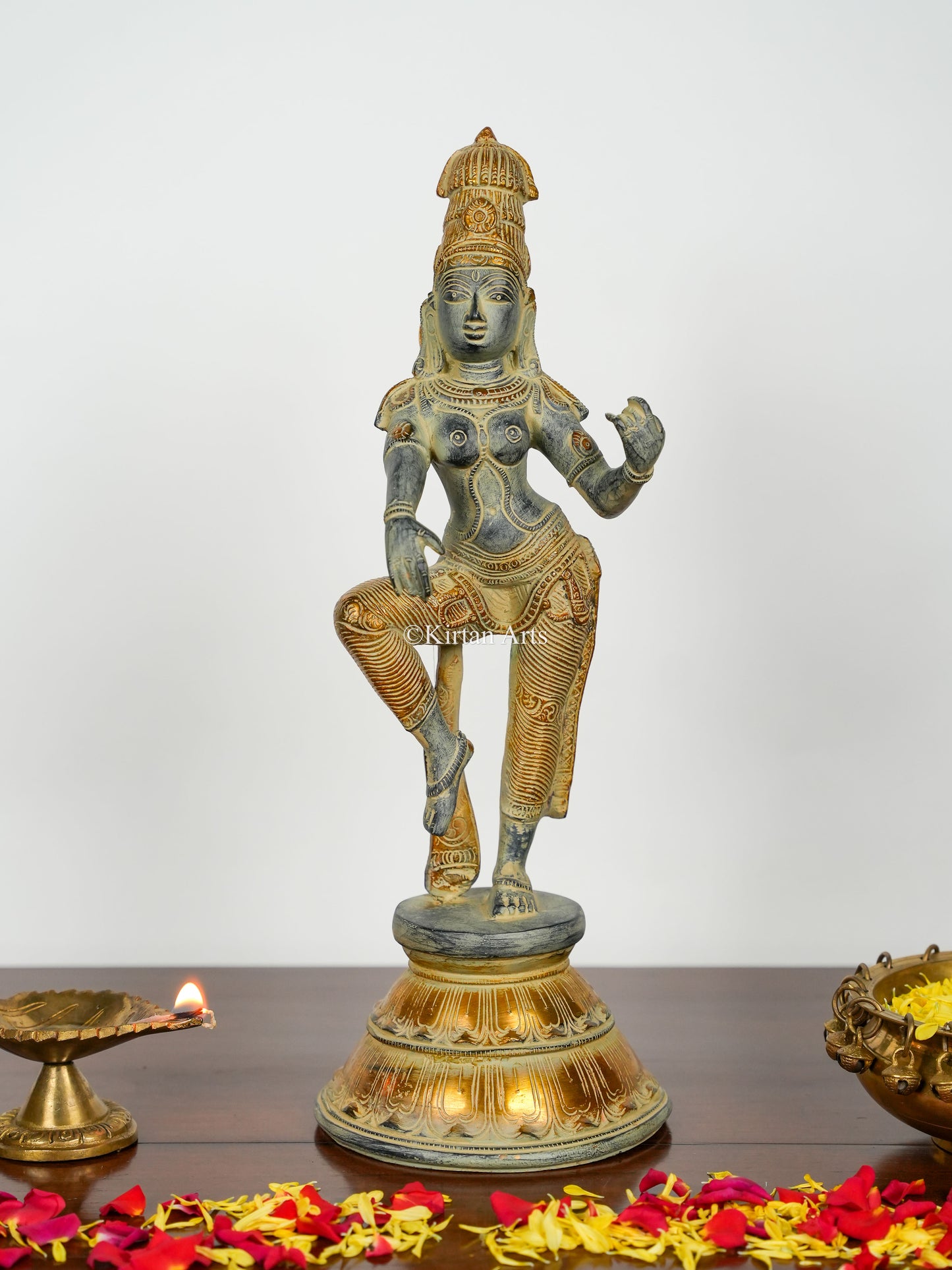 Brass Lord Shiva and Parvati | Antique Finish | 21.5"