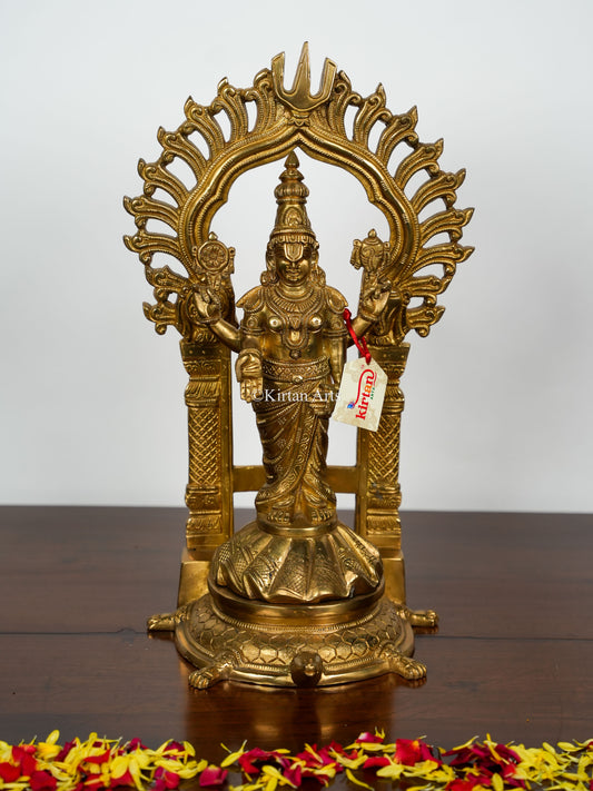 Brass Tirupati Balaji Statue on Tortoise 17"