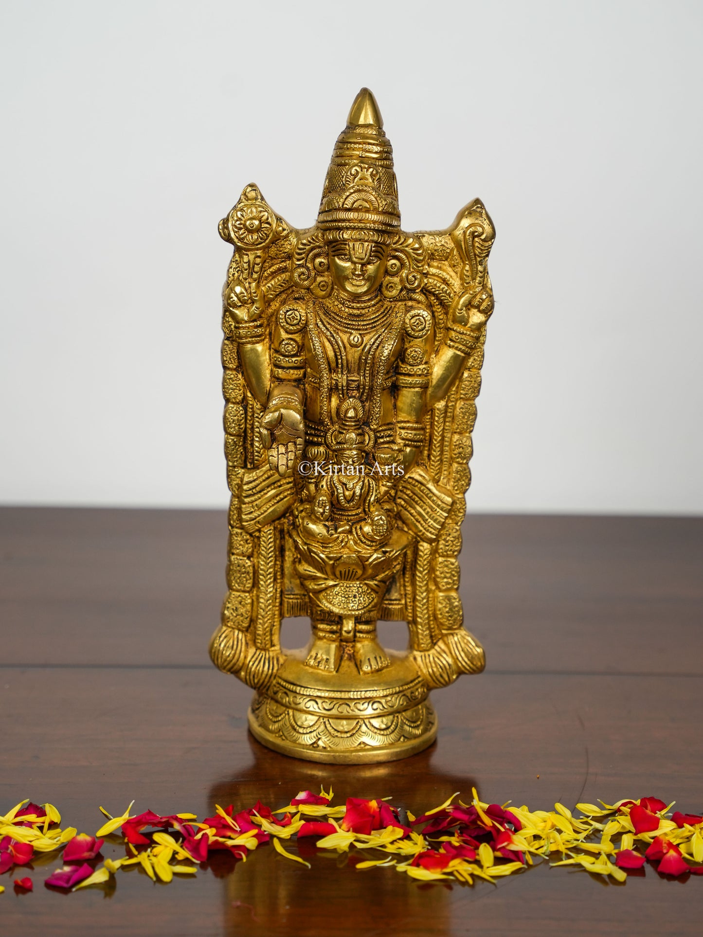 Brass Lord Tirupati Balaji with Lakshmi | Venkateswara Swamy | 12.5"