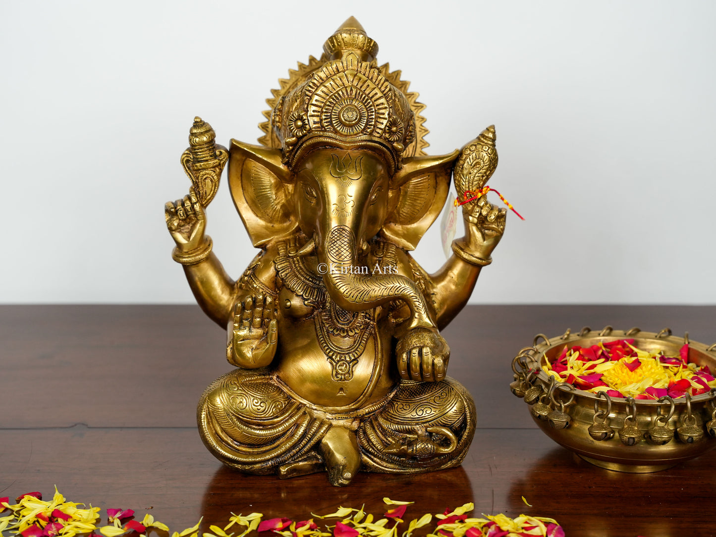 Brass Ganesha | 12" | Gold Finish