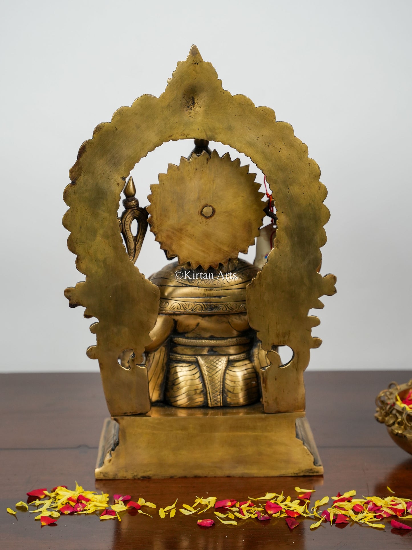 Brass Ganesha With Prabhavali | 17" | Antique Finish