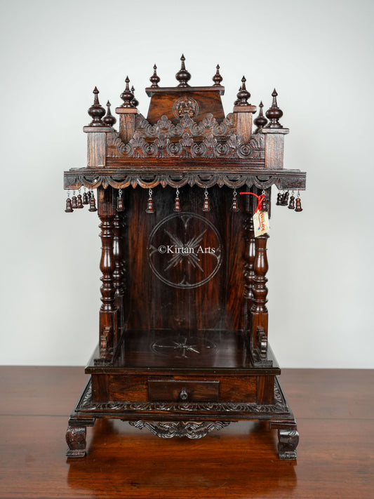 Rosewood Carved Pooja Mandir | 10"x15"