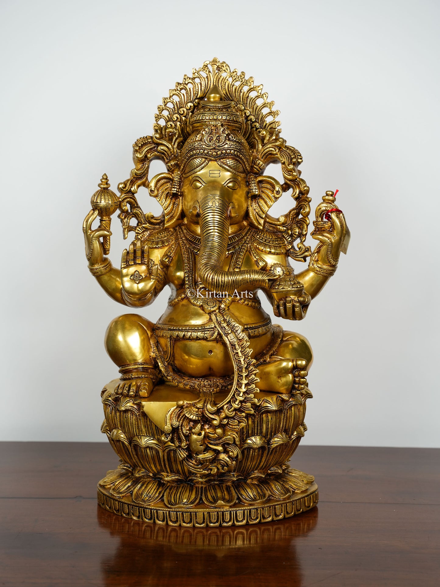 Majestic Lord Ganesha Brass Statue | Super Fine | 26"