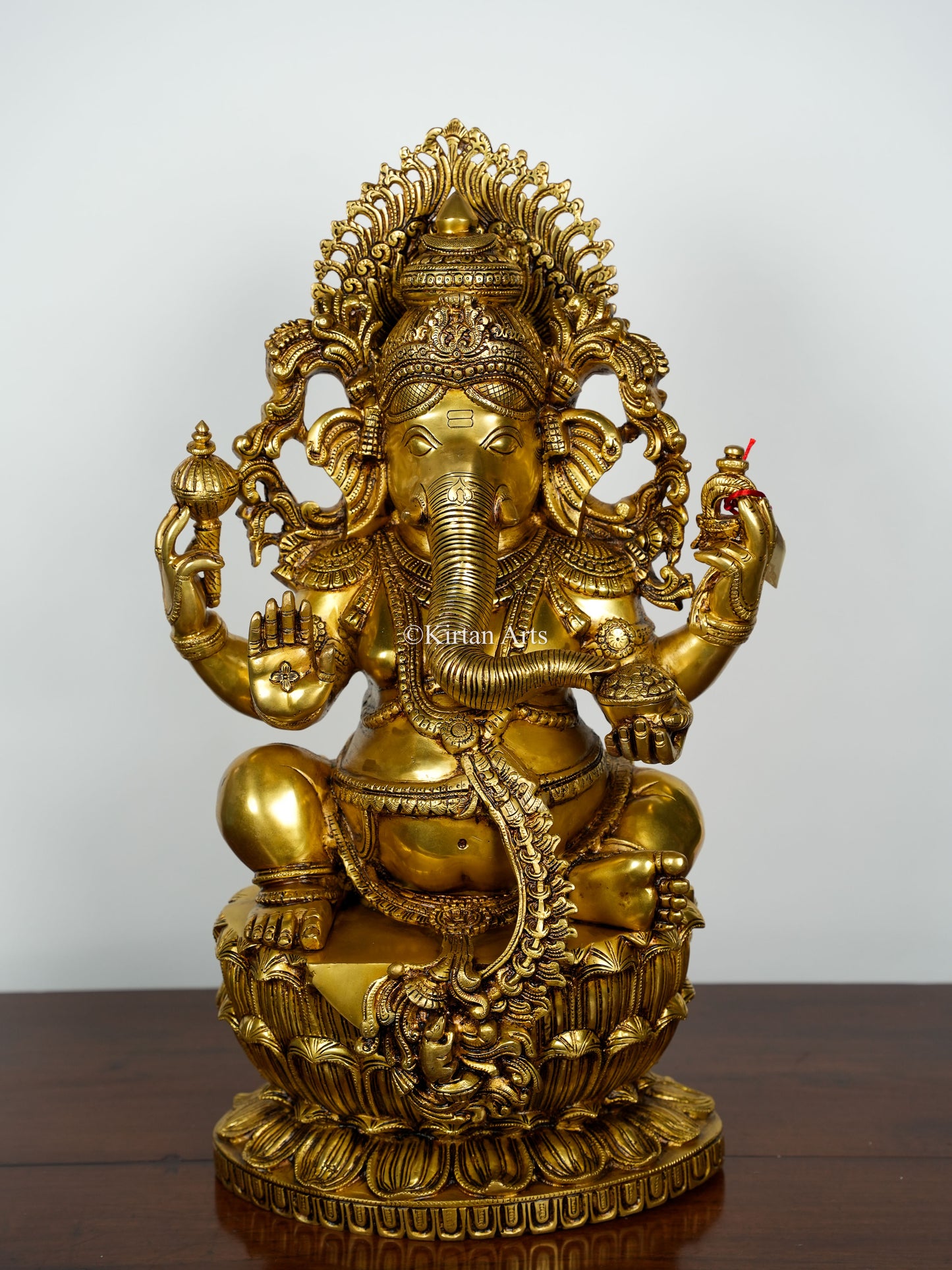 Majestic Lord Ganesha Brass Statue | Super Fine | 26"