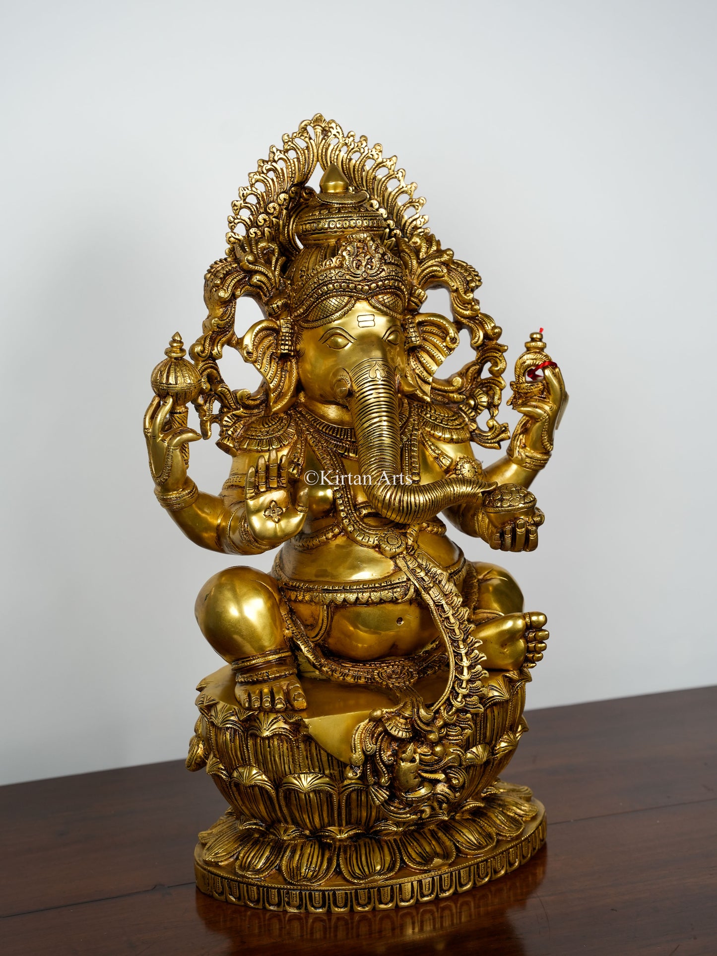 Majestic Lord Ganesha Brass Statue | Super Fine | 26"