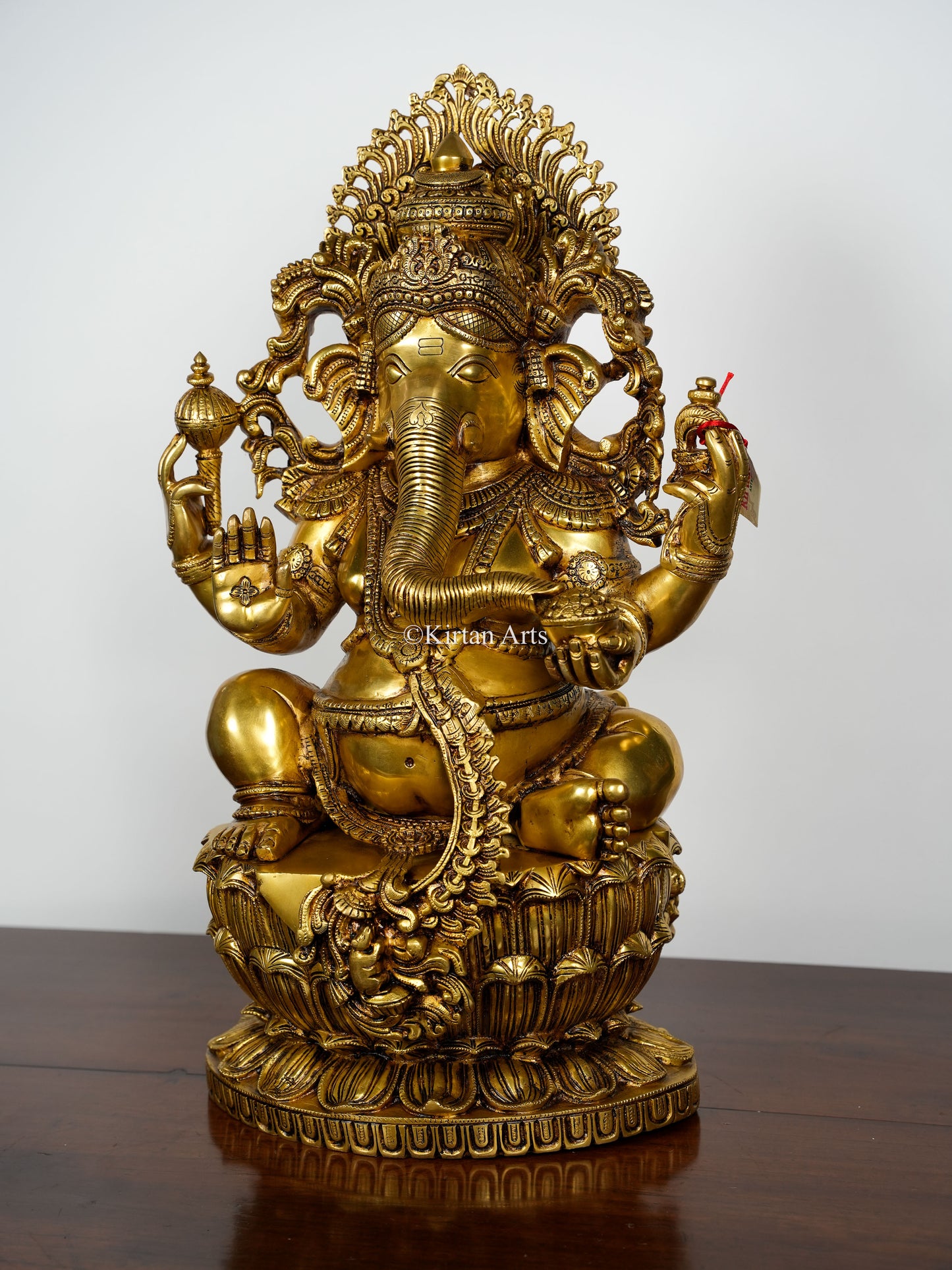 Majestic Lord Ganesha Brass Statue | Super Fine | 26"