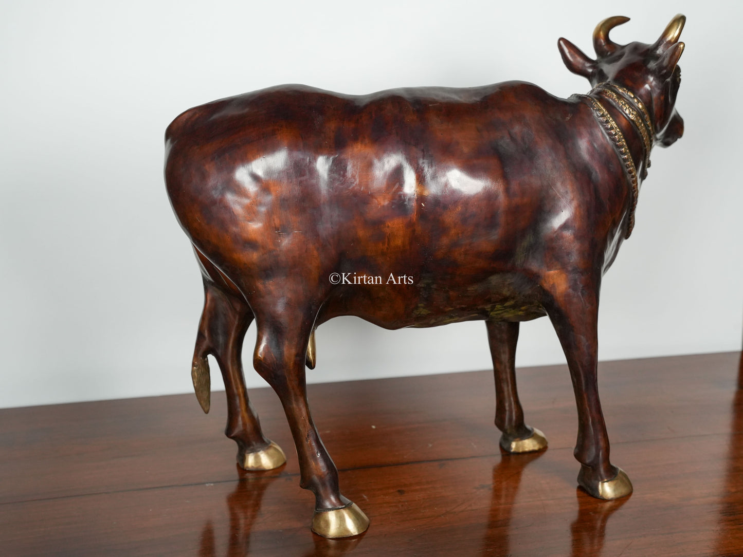 Brass Large Cow (Gomatha) With Three Calves  | Dual Tone Finish | 28"