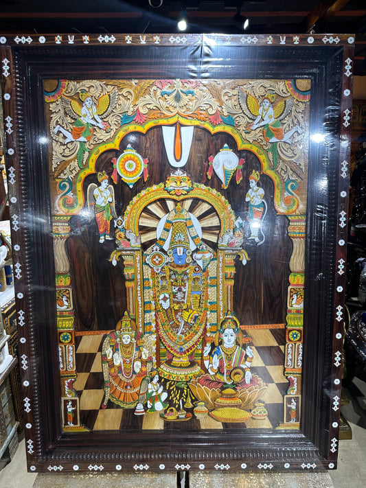 Lord Venkateswara Rosewood Panel Embossed 50"