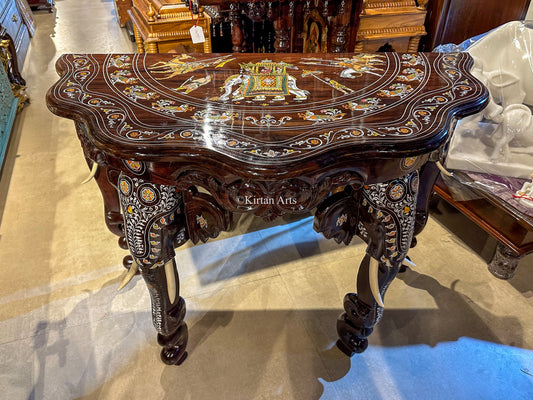Rosewood Console Inlay 4 legs