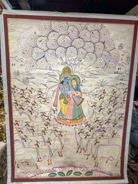 RadhaKrishna Pichwai with Cows | 4x3 ft