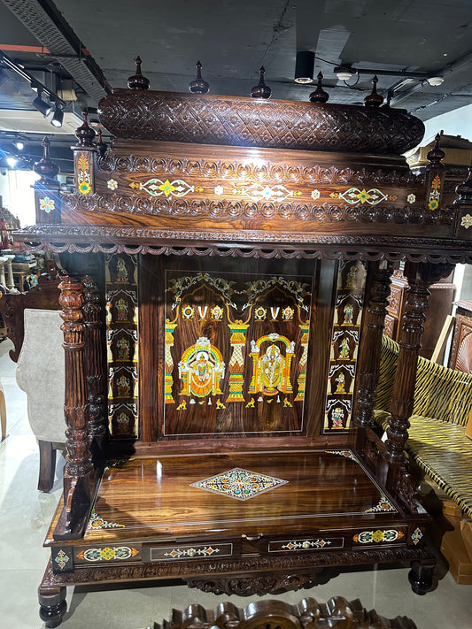 Rosewood Mandir Hand Carved 5x2ft