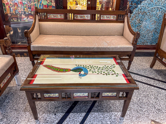 Teakwood Art Sofa Set (3+1+1+Center Table)
