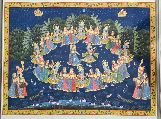 Lord Krishna Raslila Pichwai | 3x4 ft