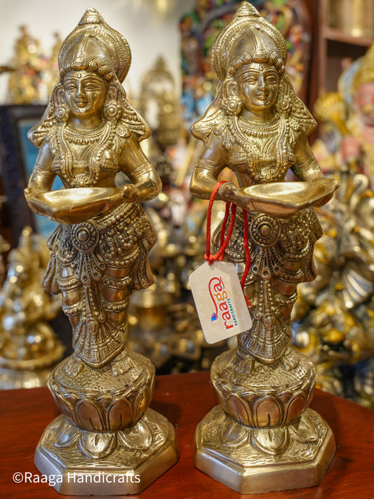 Brass Deep Lakshmi Pair 13.5"